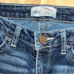 BKE Stella Low Rise Bootcut Jeans - Dark Blue